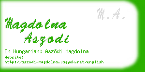 magdolna aszodi business card